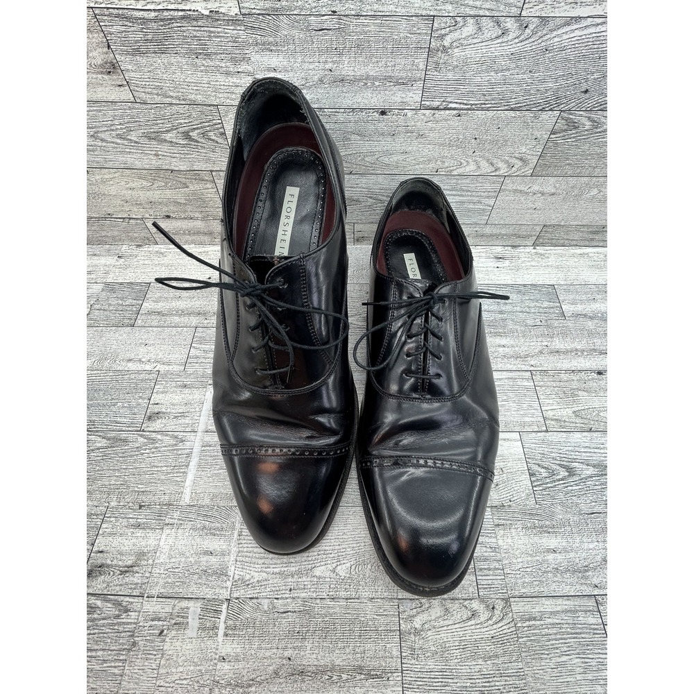Florsheim Shoes Mens Size 13 Black Leather‎ Cap Toe Oxford Dress Formal Lace Up
